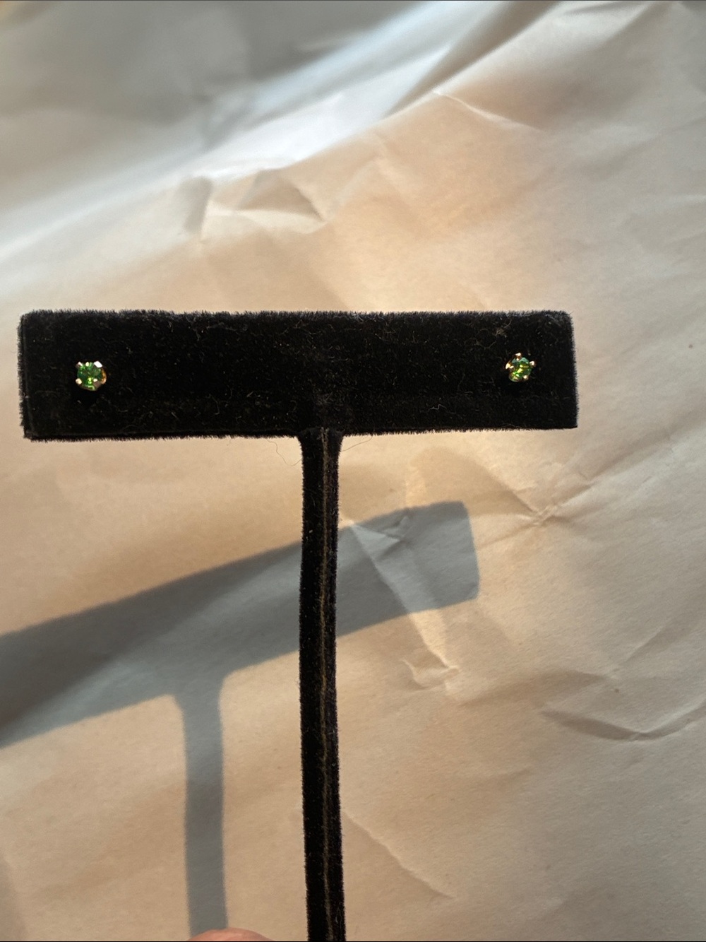 10K Natural Emerald Earrings with 10K Backs